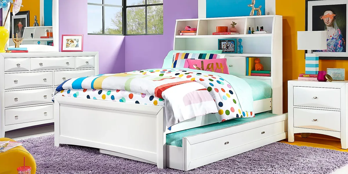 Kids Ivy League 2.0 White Full Bookcase Bedroom