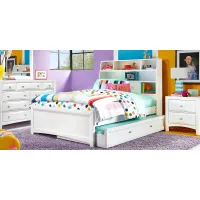 Kids Ivy League 2.0 White 5 Pc Full Bookcase Bedroom