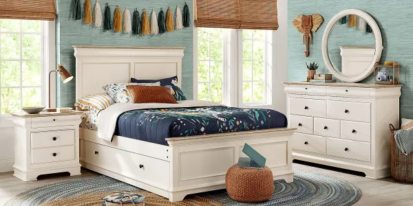 Kids Oberon Cream Full Panel Bedroom