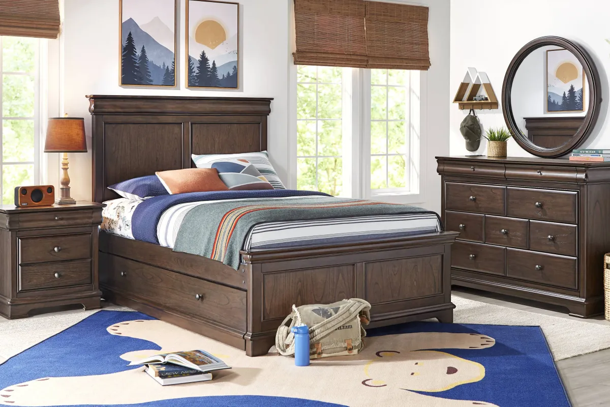 Kids Oberon Chocolate Full Panel Bedroom