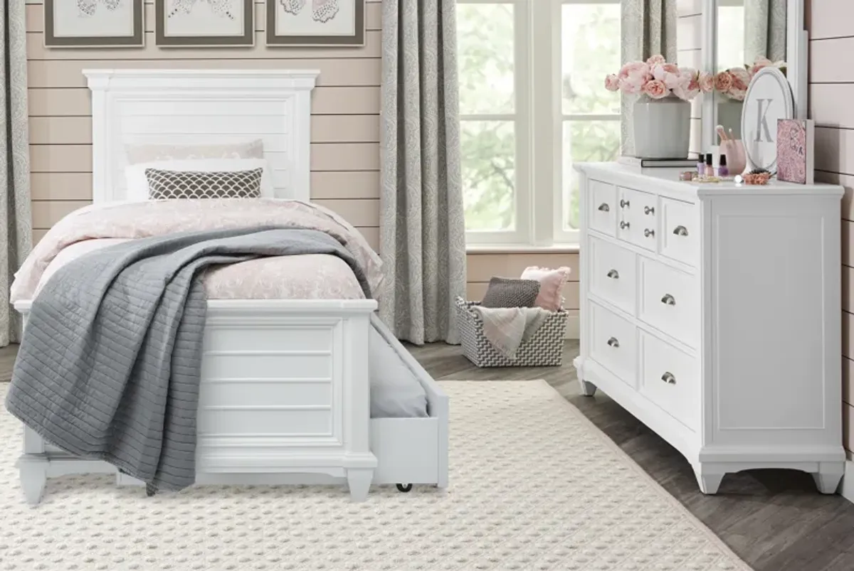 Kids Hilton Head White Twin Panel Bedroom