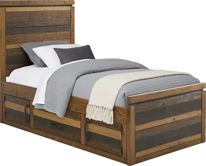 Kids Westover Hills Jr. Reclaimed Brown 3 Pc Twin Panel Bed with 2 Storage Side Rails
