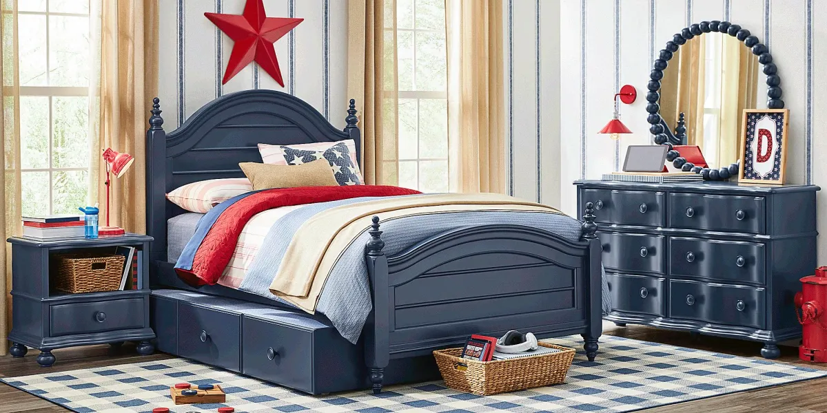 Kids San Simeon Blue 5 Pc Full Poster Bedroom