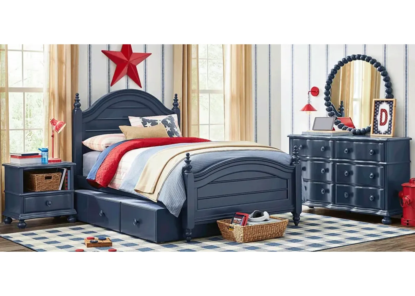 Kids San Simeon Blue 5 Pc Full Poster Bedroom