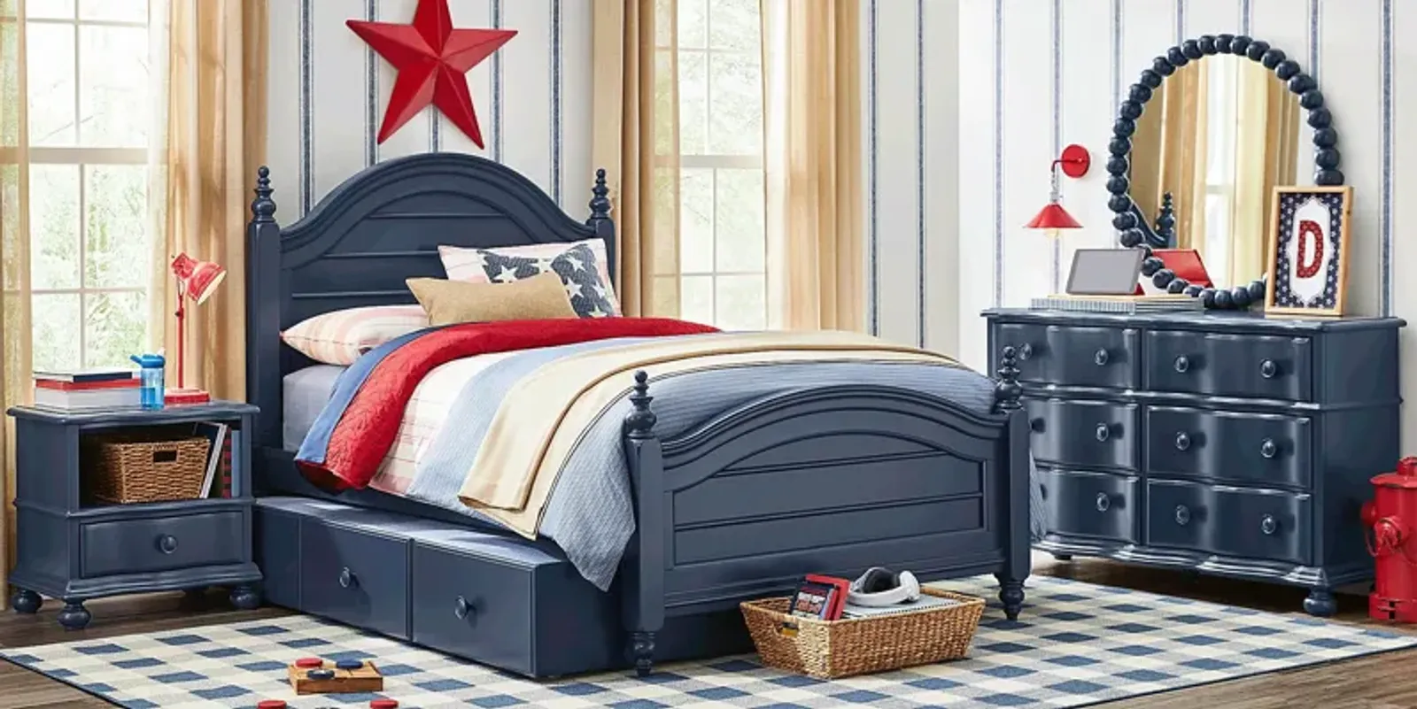 Kids San Simeon Blue 5 Pc Full Poster Bedroom