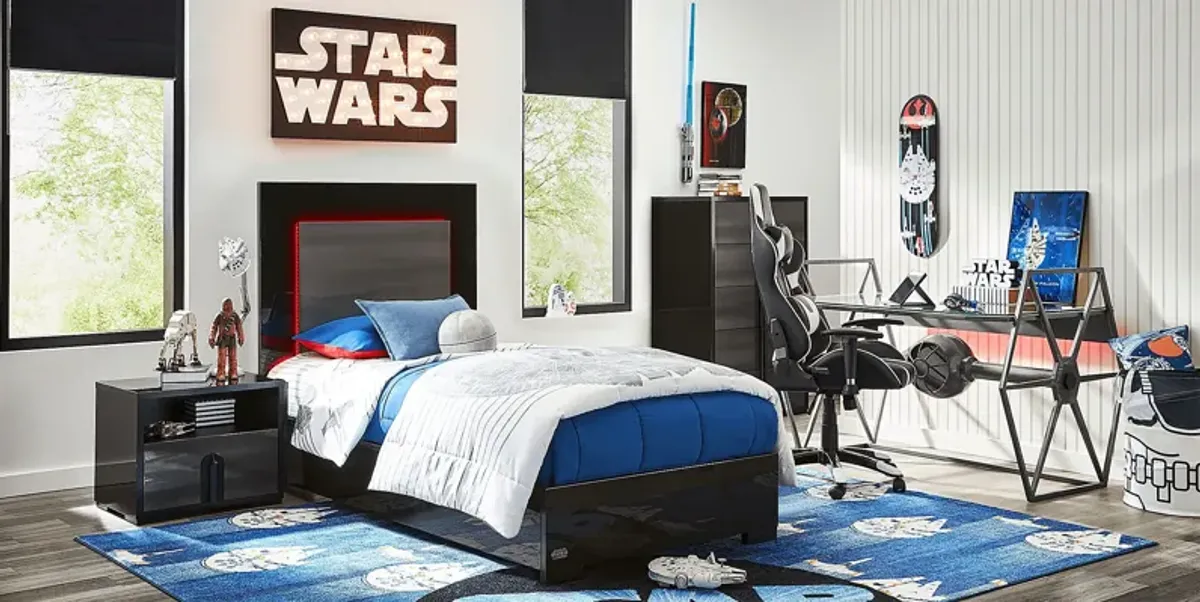 Star Wars Black Twin Lighted Bedroom