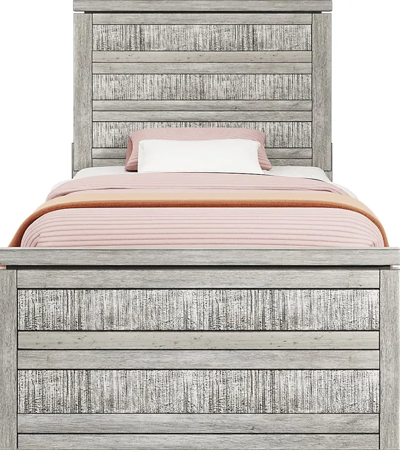 Kids Westover Hills Jr. Reclaimed Gray 3 Pc Twin Panel Bed with 2 Storage Side Rails