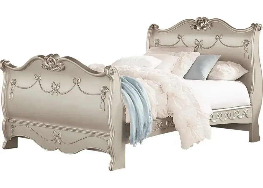 Disney Princess Fairytale Silver 3 Pc Full Sleigh Bed