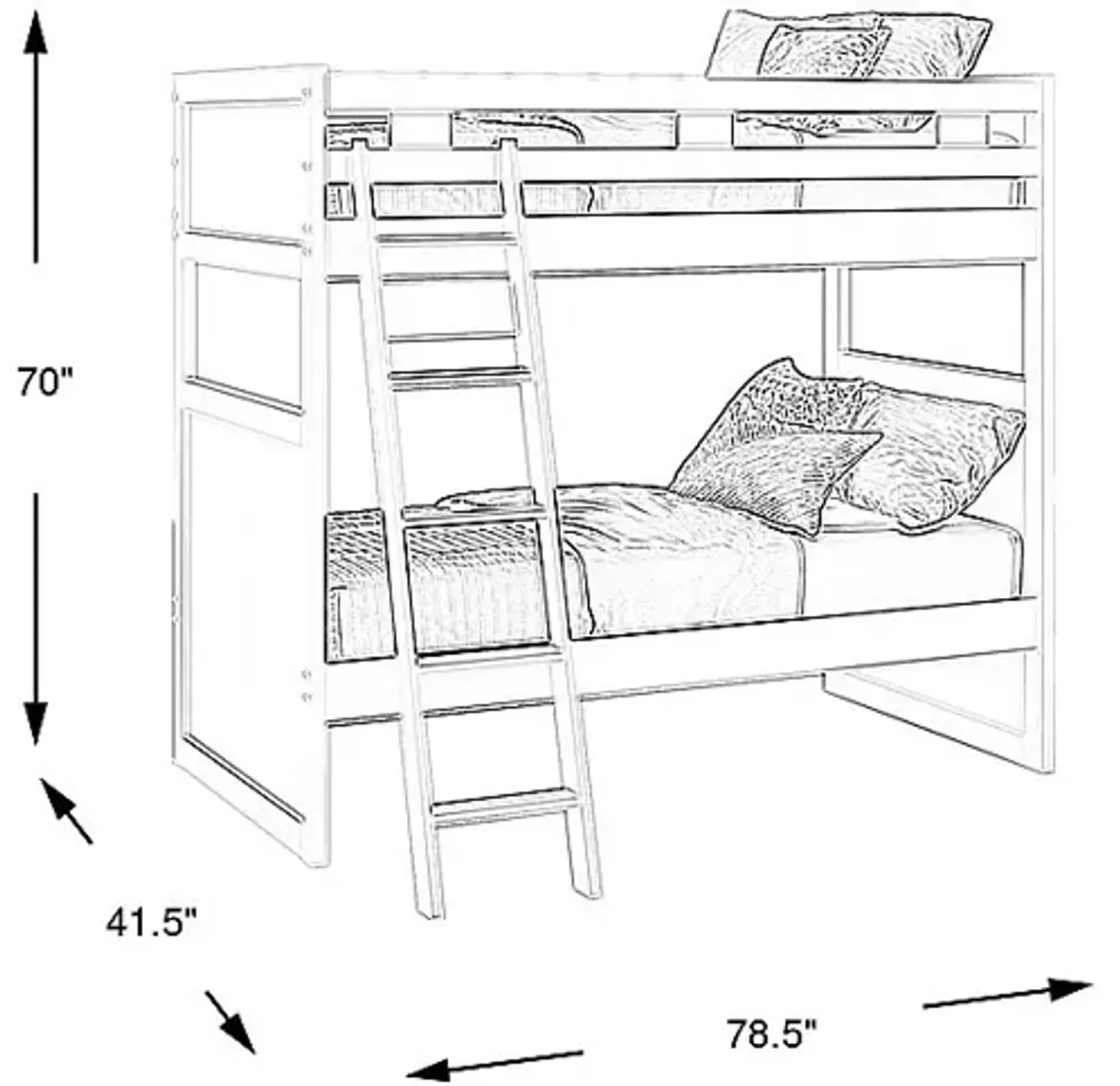 Ivy League 2.0 White Twin/Twin Bunk Bed