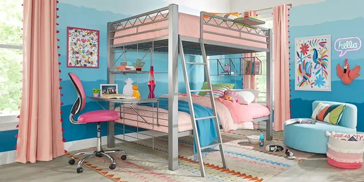 Build-a-Bunk Gray Full/Full Bunk Bed With Gray Accessories