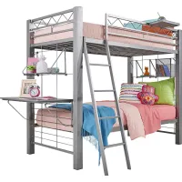 Build-A-Bunk Gray Full/Full Bunk Bed With Gray Accessories
