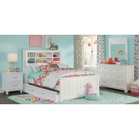 Kids Cottage Colors White 3 Pc Full Bookcase Bed