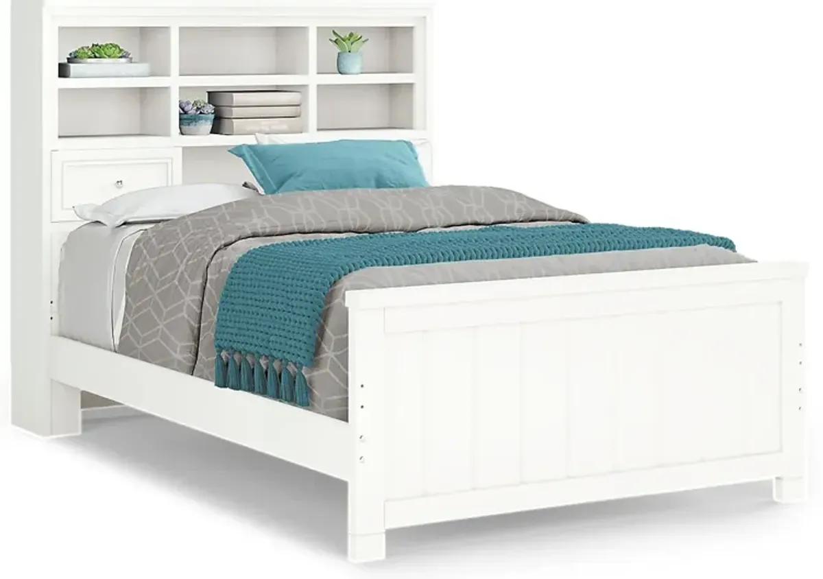 Kids Cottage Colors White 3 Pc Full Bookcase Bed