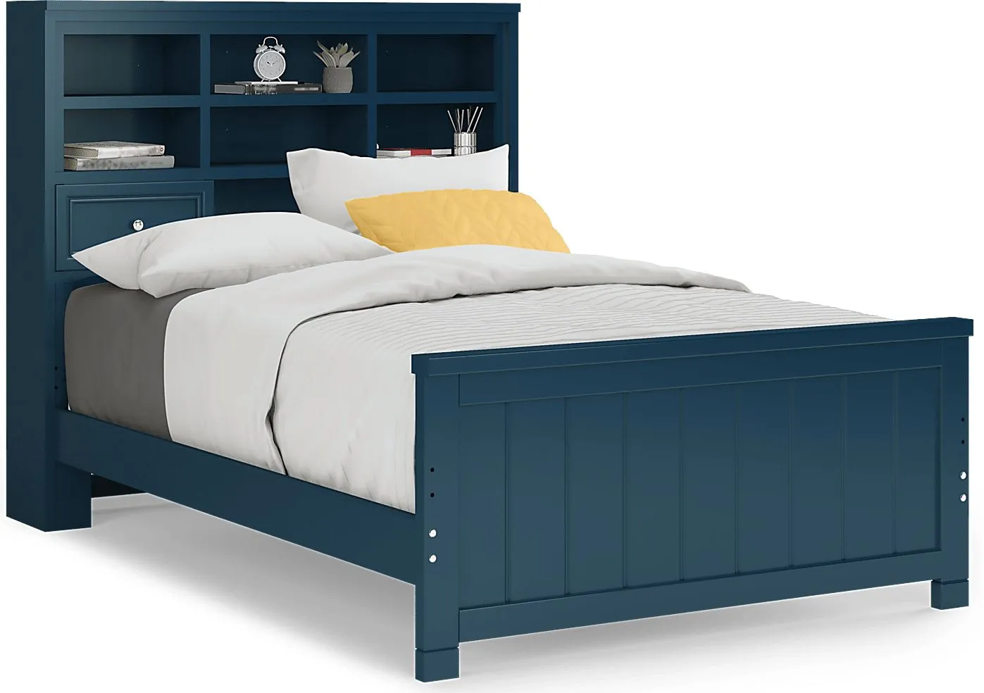 Kids Cottage Colors Navy 3 Pc Full Bookcase Bed