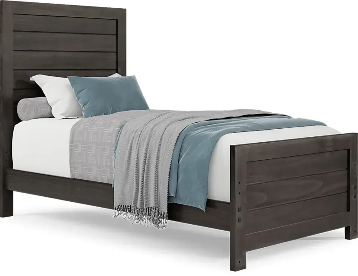 Kids Creekside 2.0 Charcoal 5 Pc Twin Panel Bedroom