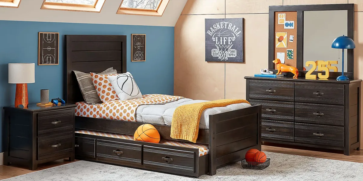 Kids Creekside 2.0 Charcoal 5 Pc Twin Panel Bedroom