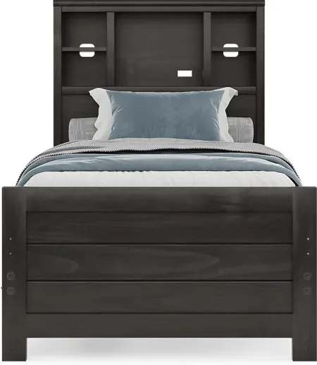 Kids Creekside 2.0 Charcoal 3 Pc Twin Bookcase Bed
