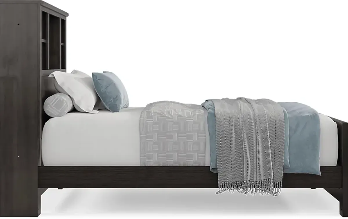 Kids Creekside 2.0 Charcoal 3 Pc Twin Bookcase Bed