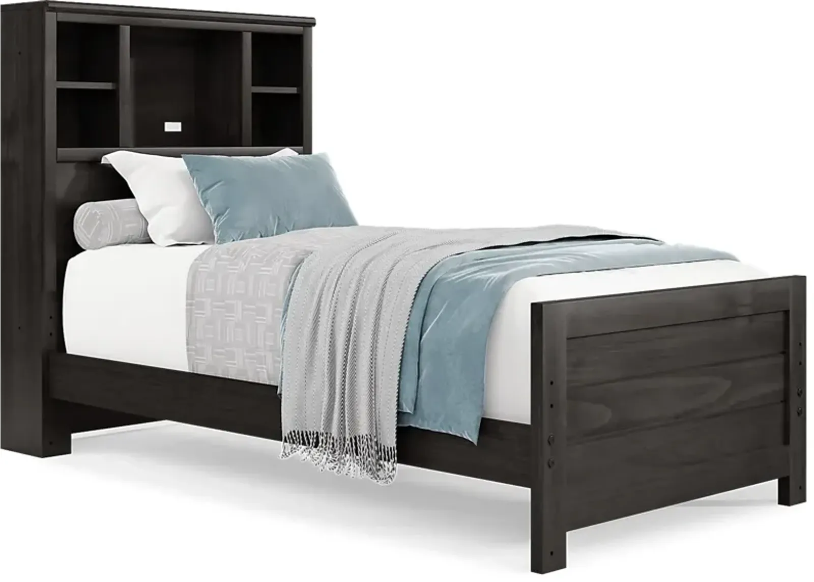 Kids Creekside 2.0 Charcoal 3 Pc Twin Bookcase Bed