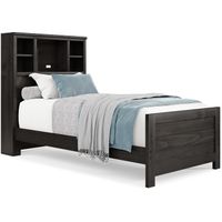 Kids Creekside 2.0 Charcoal 3 Pc Full Bookcase Bed with Storage Rail