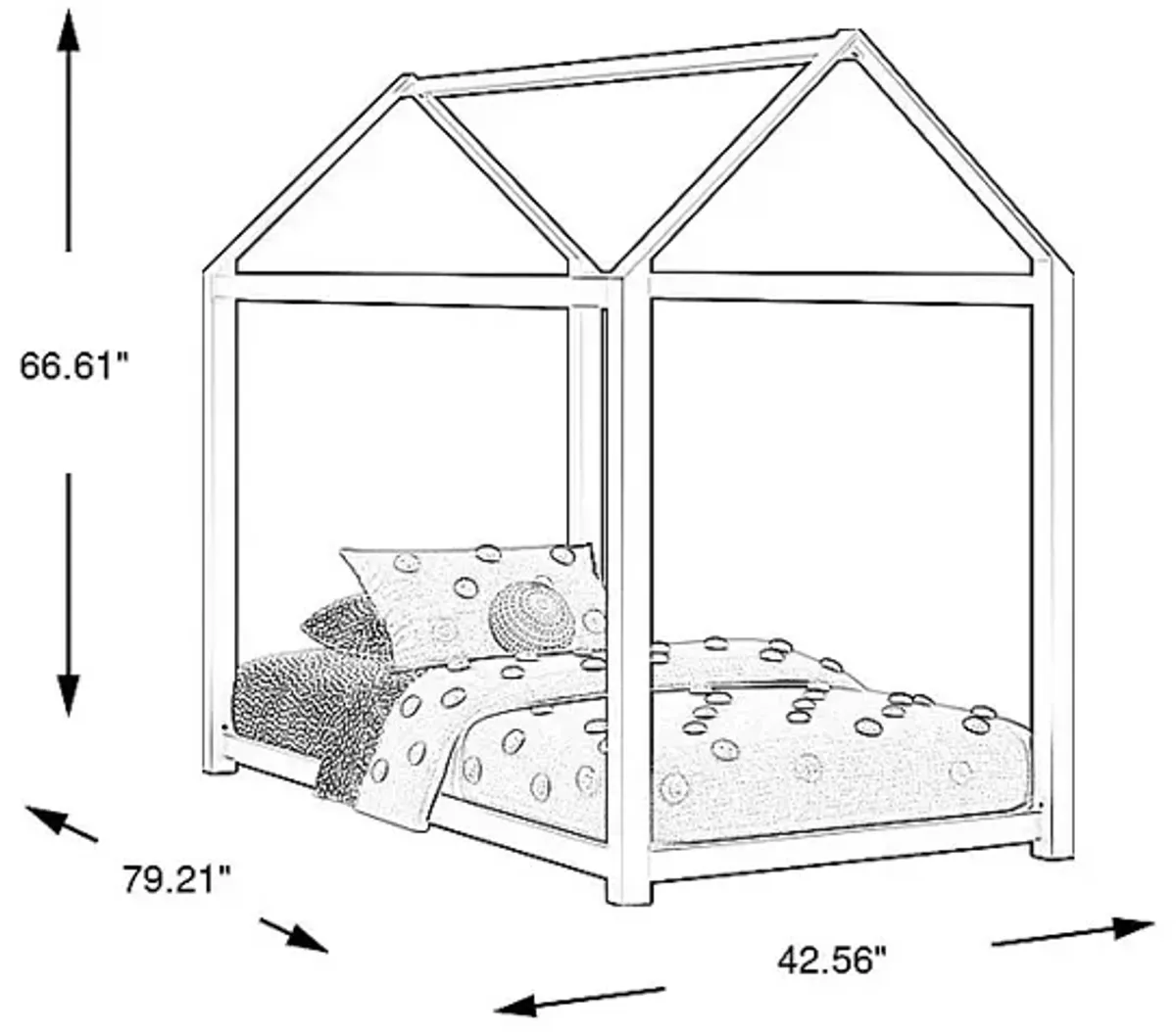 Kids Storybook Sky Blue Twin House Bed