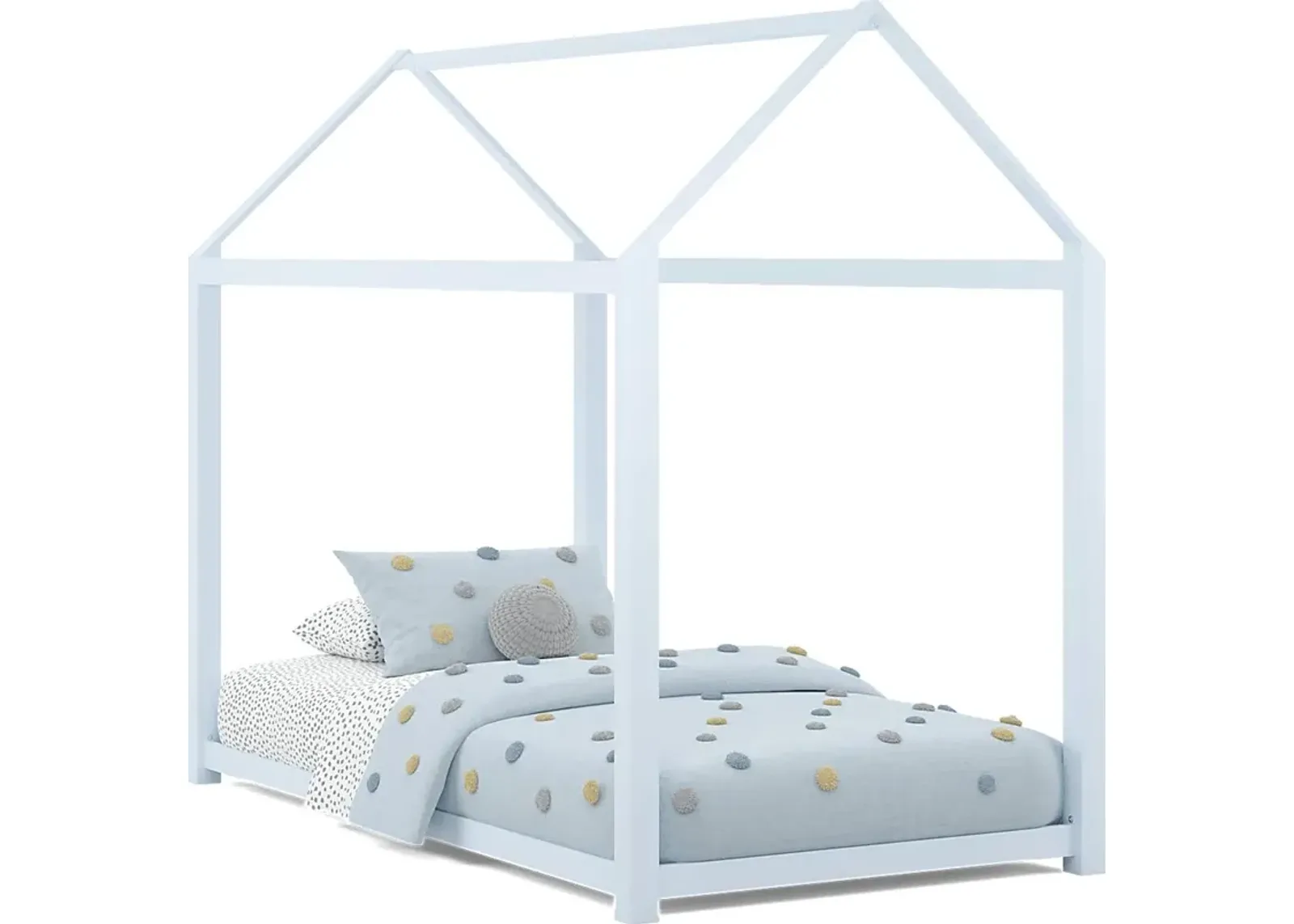 Kids Storybook Sky Blue Twin House Bed