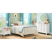 Kids San Simeon White 5 Pc Bedroom with Saddlerock White Twin Metal Bed