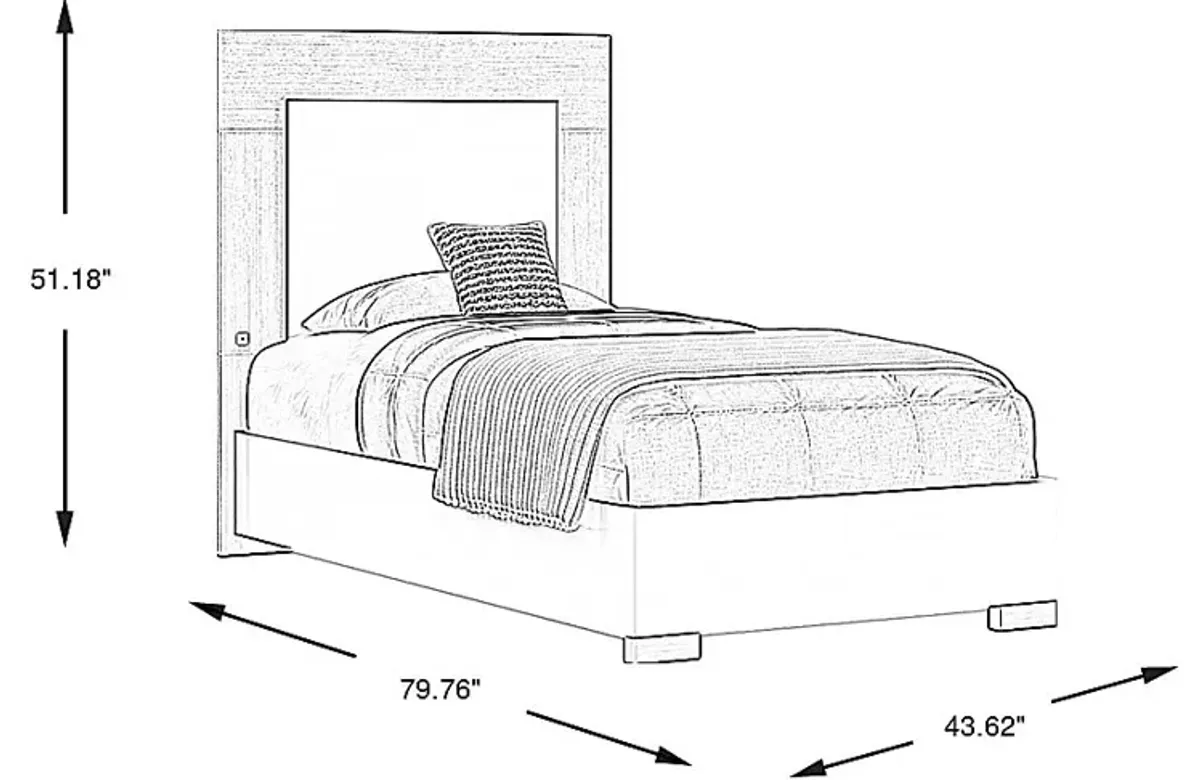 Kids Park Peak White 3 Pc Twin Panel Bed