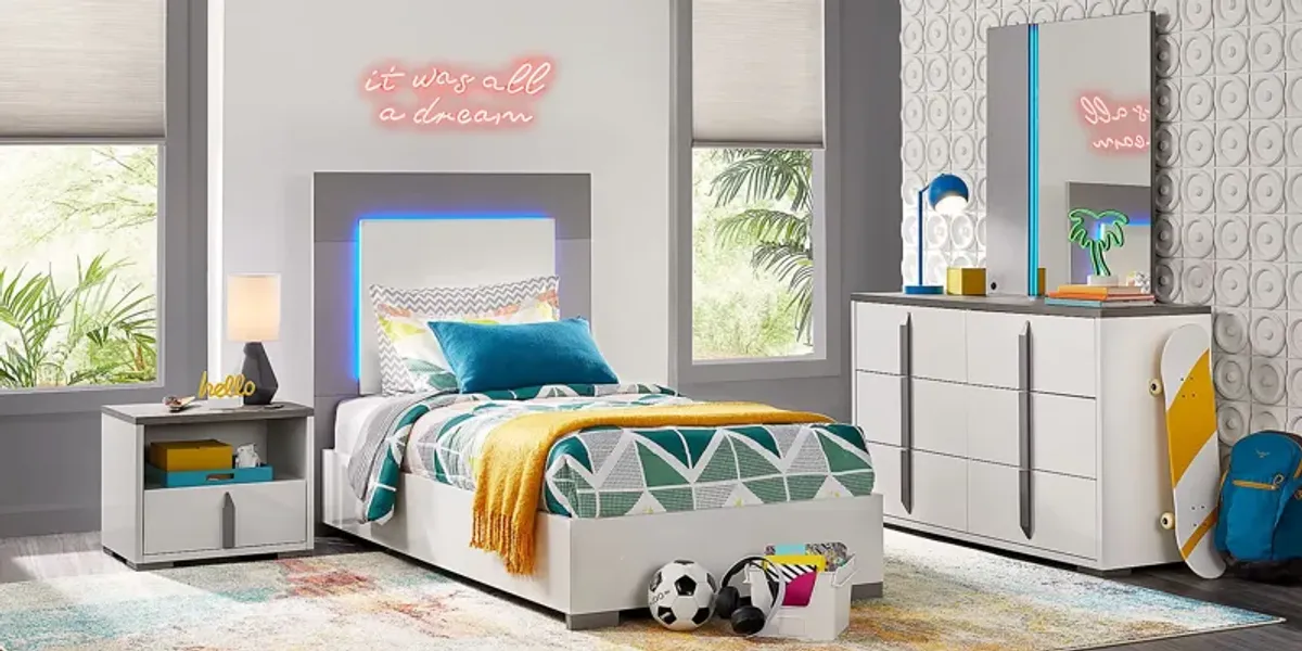 Kids Park Peak White 3 Pc Twin Panel Bed