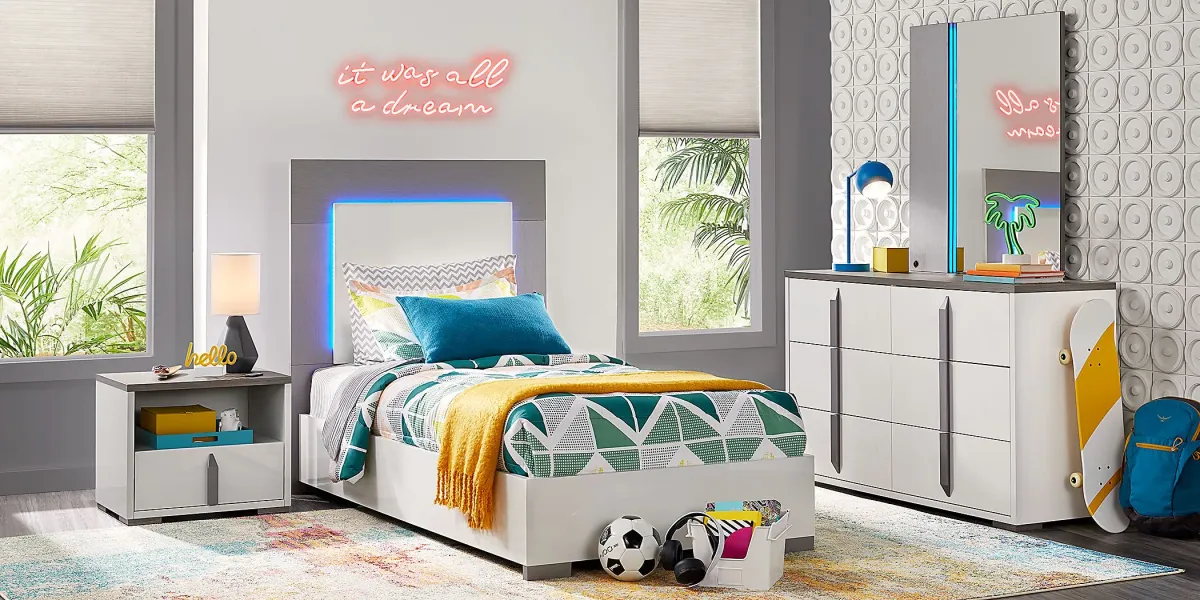 Kids Park Peak White 3 Pc Twin Panel Bed