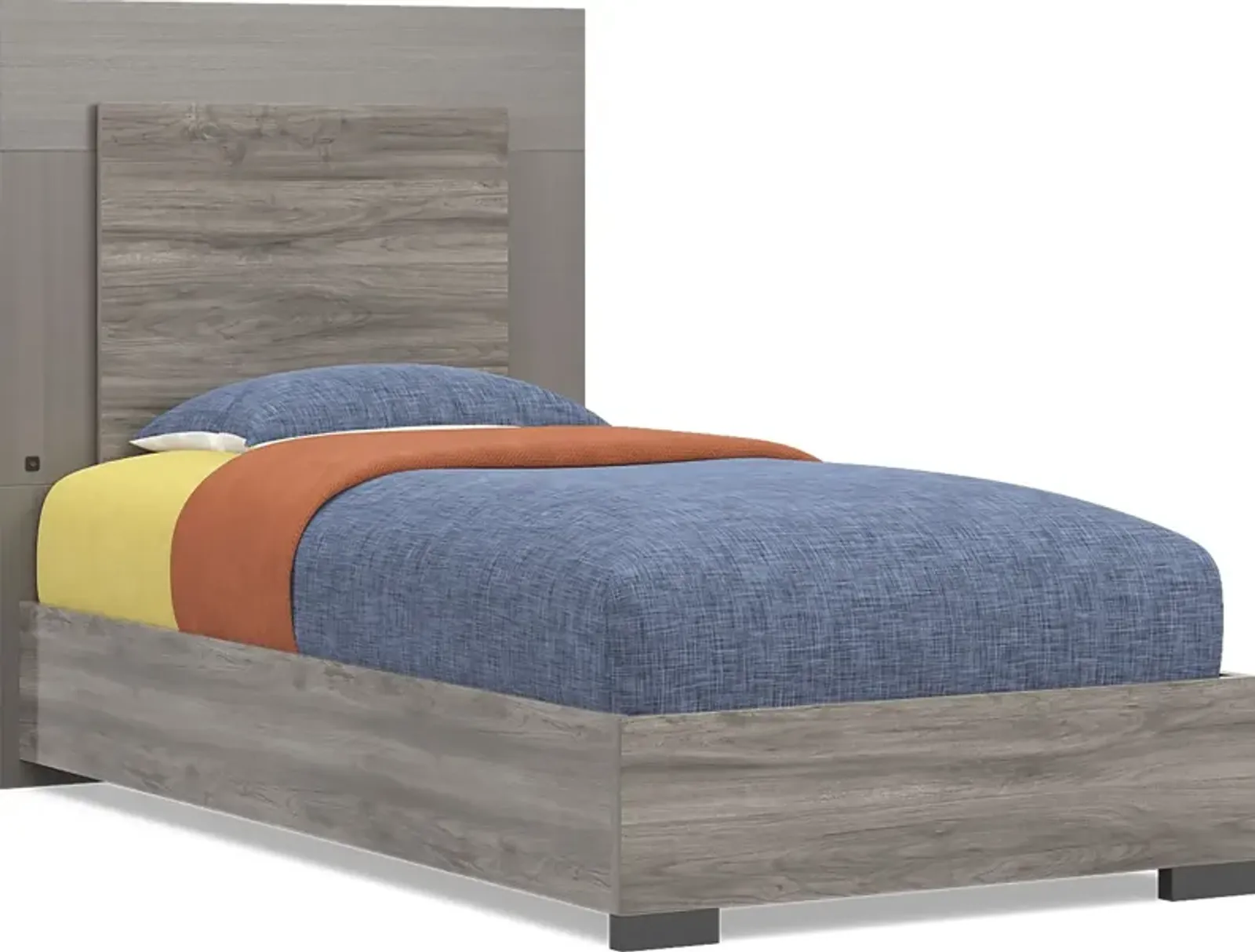 Kids Park Peak Gray 3 Pc Twin Panel Bed