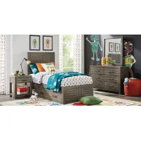 Kids Morgan Mills Mineral Twin Panel Bed with Reversible Underbed Storage