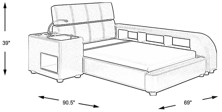 Kids reGen&trade; Recharged White 5 Pc Twin Bed with Nightstand and Bookcase