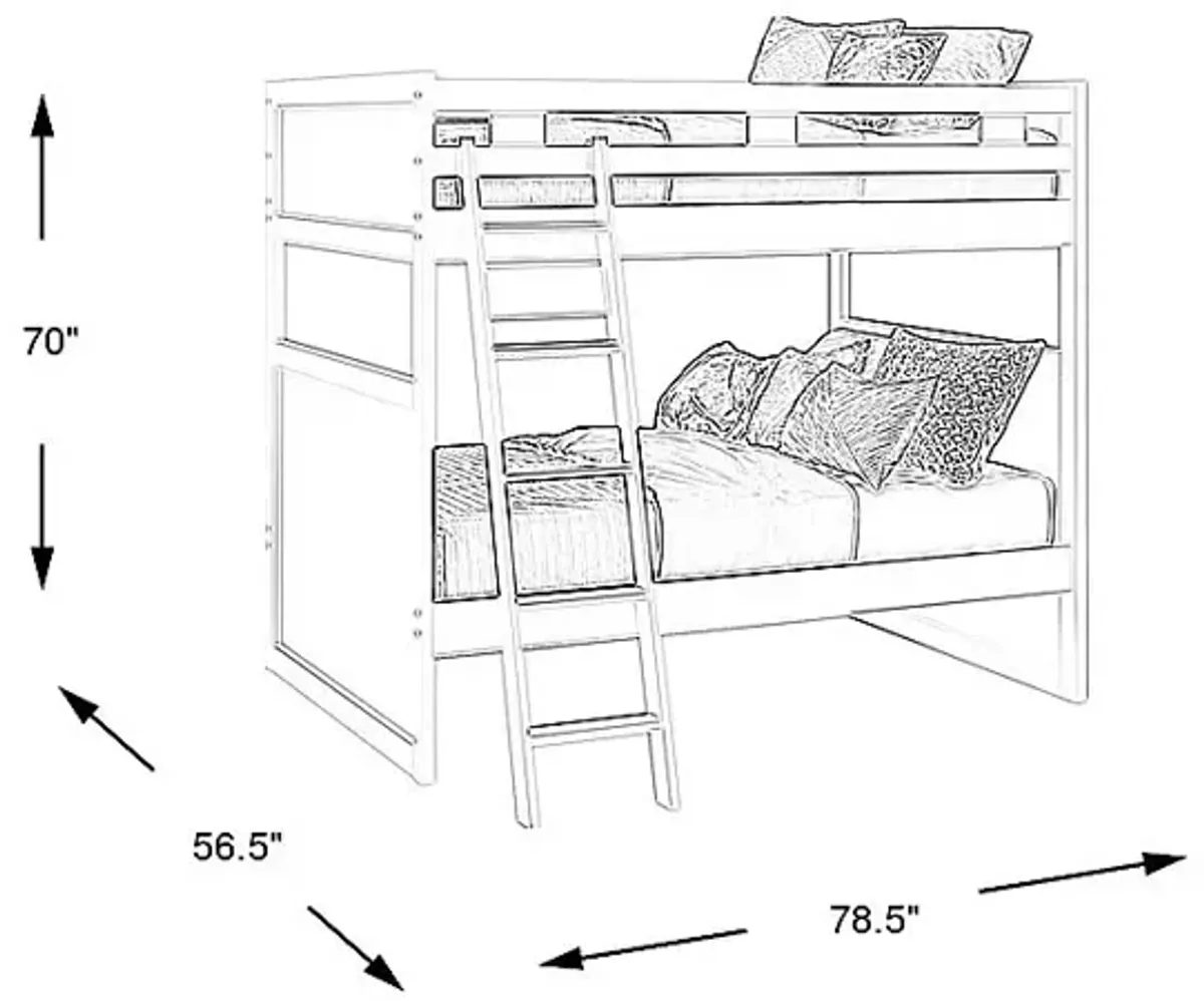 Ivy League 2.0 White Full/Full Bunk Bed