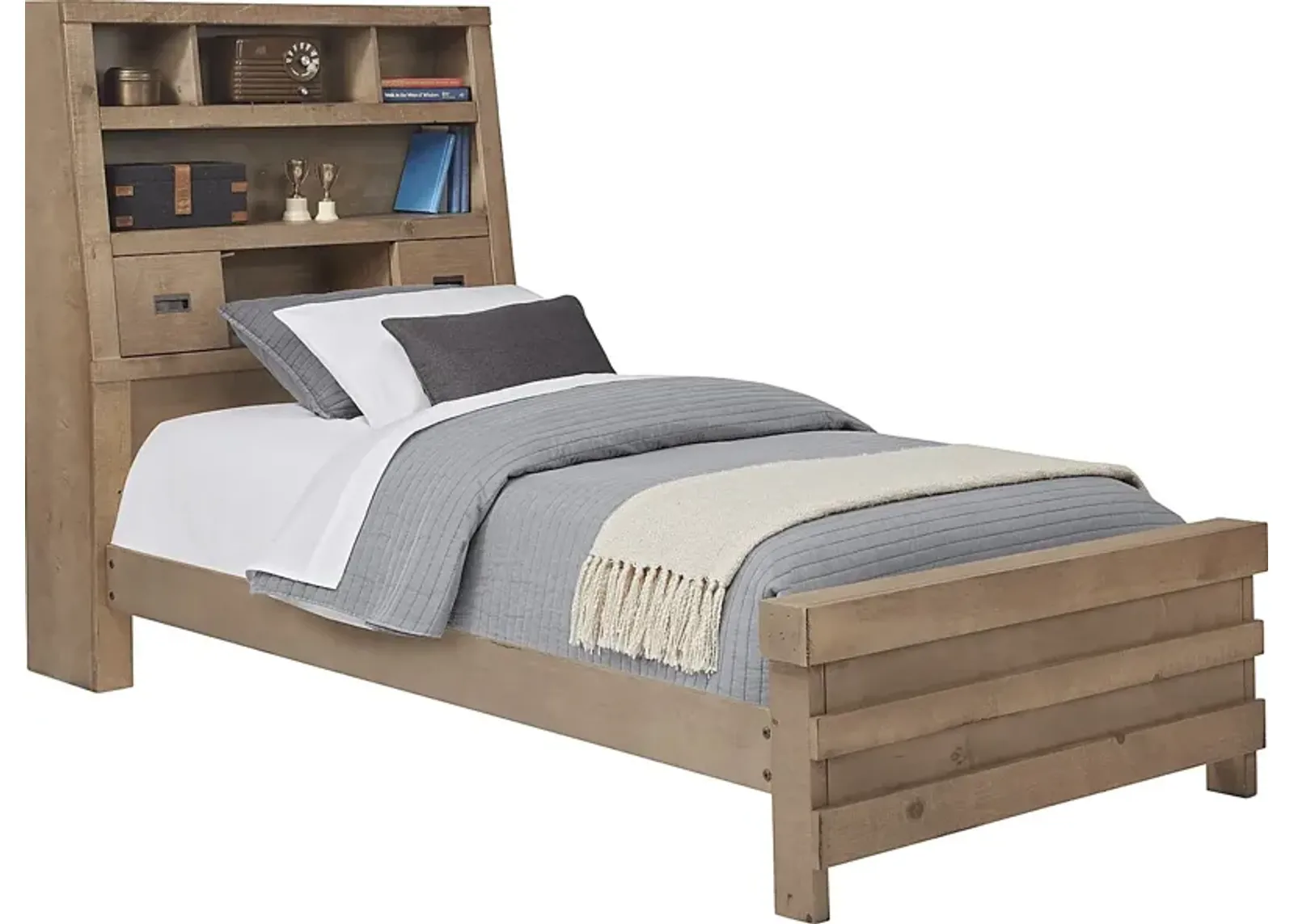 Kids Montana 2.0 Driftwood 3 Pc Twin Bookcase Bed