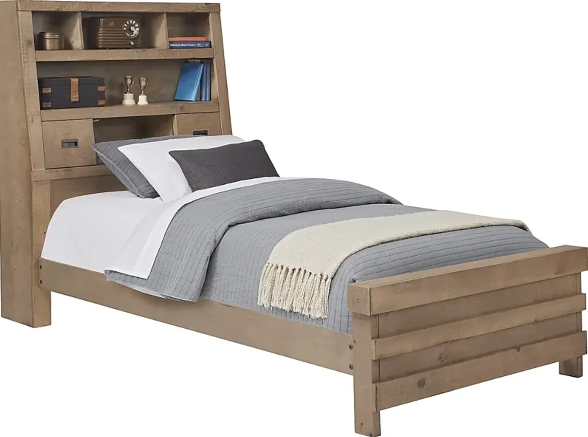 Kids Montana 2.0 Driftwood 3 Pc Twin Bookcase Bed