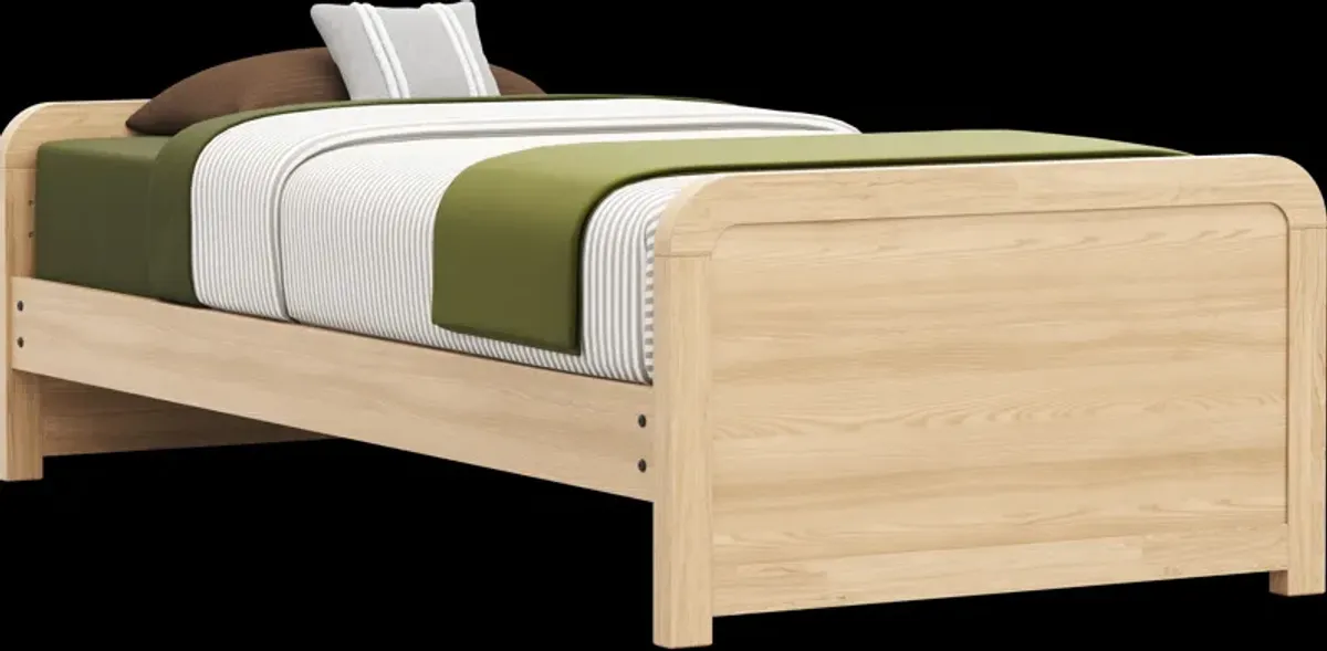 Kids Hidden Hills Light Oak Twin XL Low Profile Bed