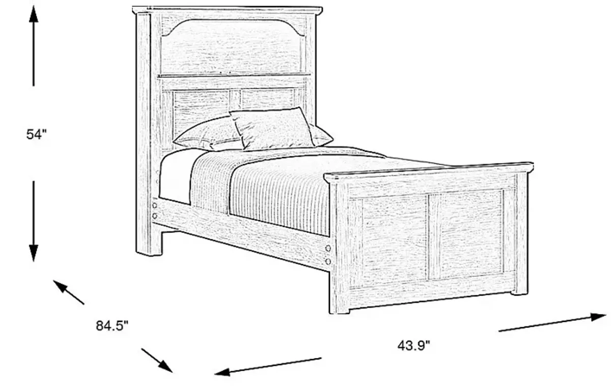 Kids South Bend Brown Cherry 3 Pc Twin Bookcase Bed