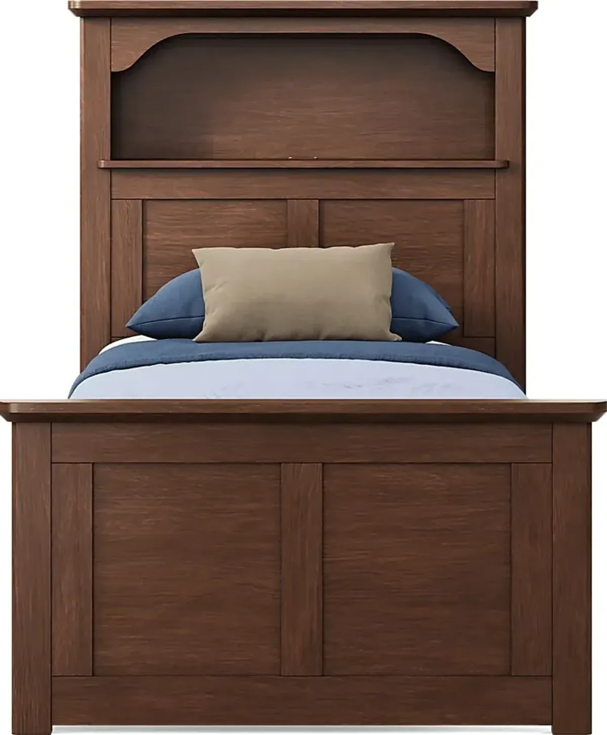 Kids South Bend Brown Cherry Twin Bookcase Bed