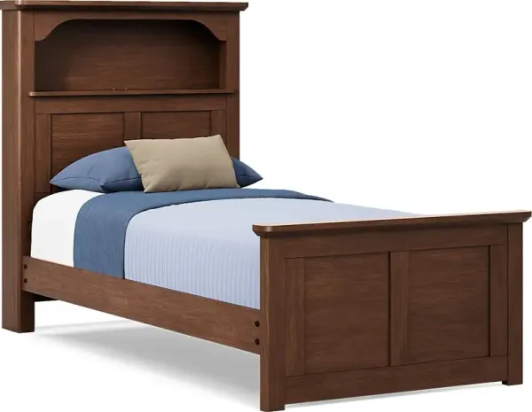 Kids South Bend Brown Cherry Twin Bookcase Bed