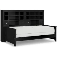 Kids Cottage Colors Black 5 Pc Twin Bookcase Wall Bed