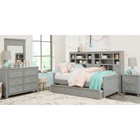 Kids Cottage Colors Gray 5 Pc Twin Bookcase Daybed