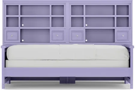 Kids Cottage Colors Lavender 5 Pc Twin Bookcase Wall Bed