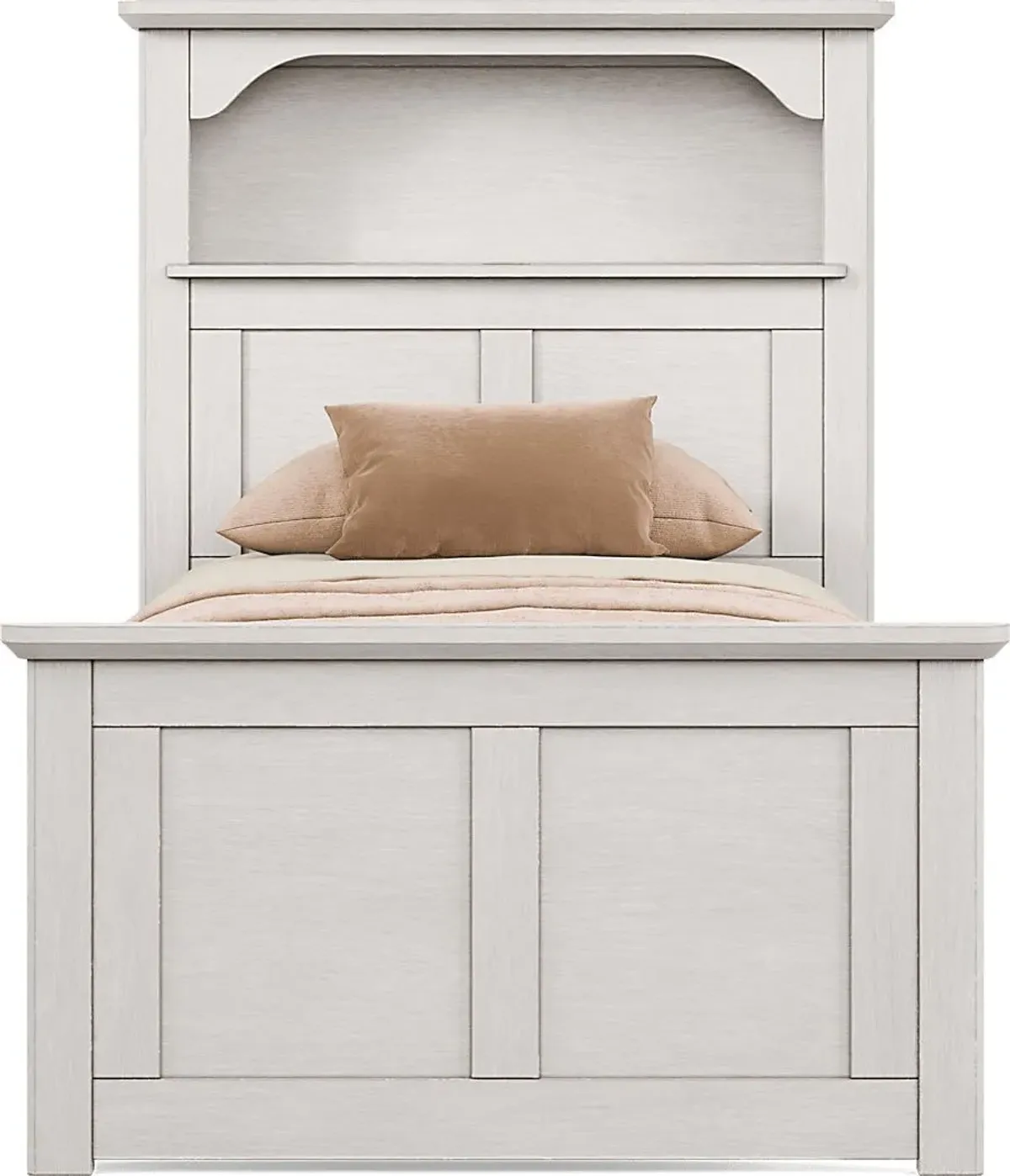 Kids South Bend Washed White Twin Bookcase Bed
