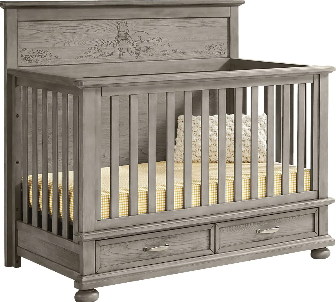 Disney Baby Woodland Adventures with Winnie the Pooh Classic Gray Convertible Crib
