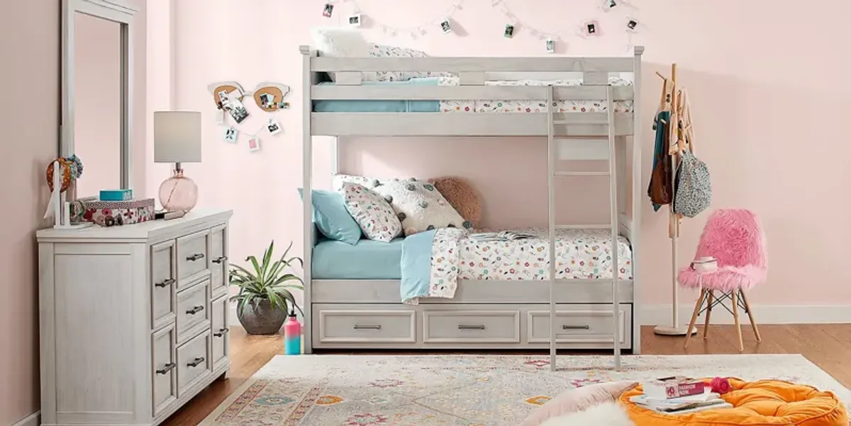 Kids Canyon Lake Ash Gray Twin/Twin Bunk Bed