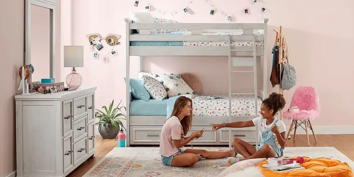 Kids Canyon Lake Ash Gray Twin/Twin Bunk Bed