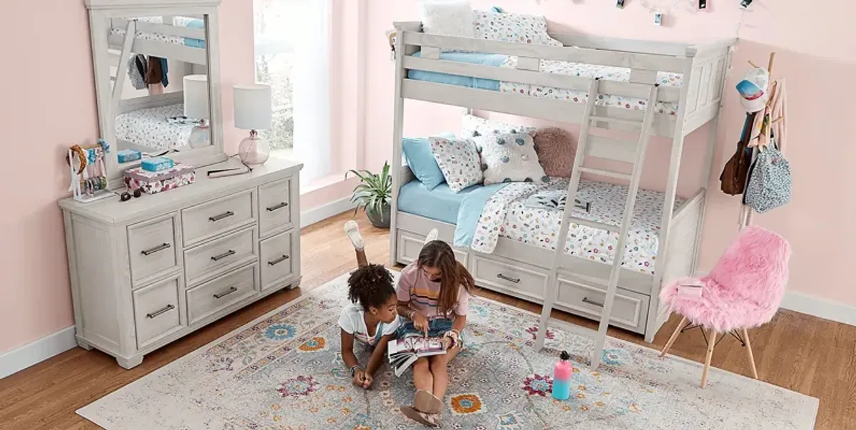 Kids Canyon Lake Ash Gray Twin/Twin Bunk Bed