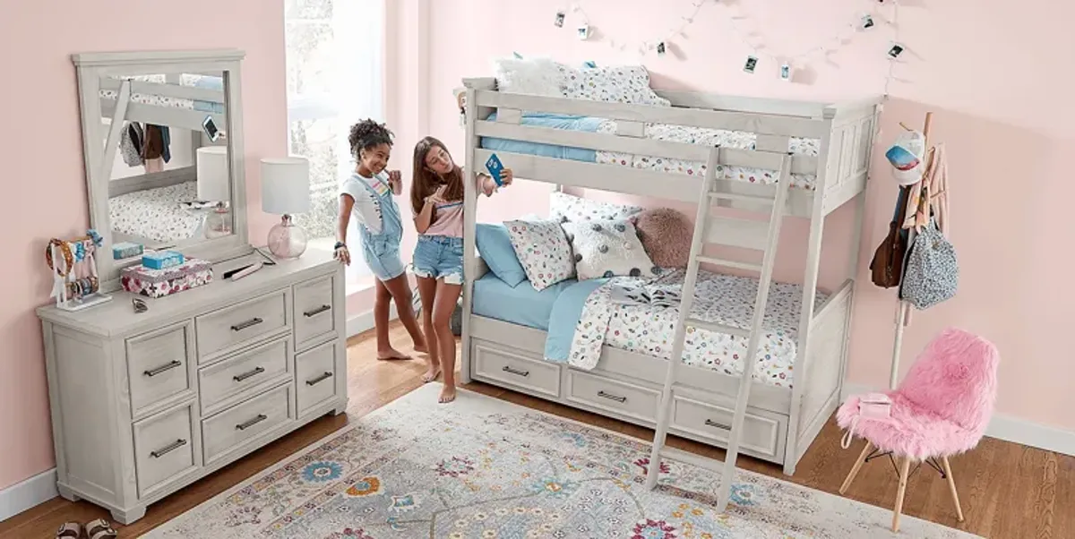 Kids Canyon Lake Ash Gray Twin/Twin Bunk Bed