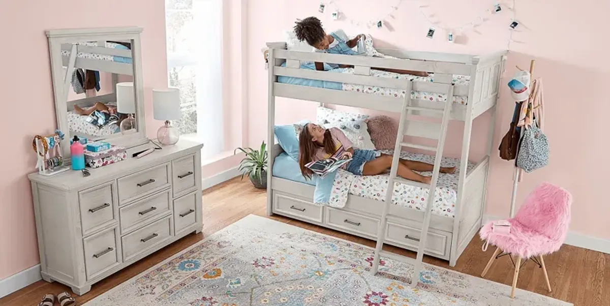 Kids Canyon Lake Ash Gray Twin/Twin Bunk Bed